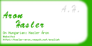 aron hasler business card
